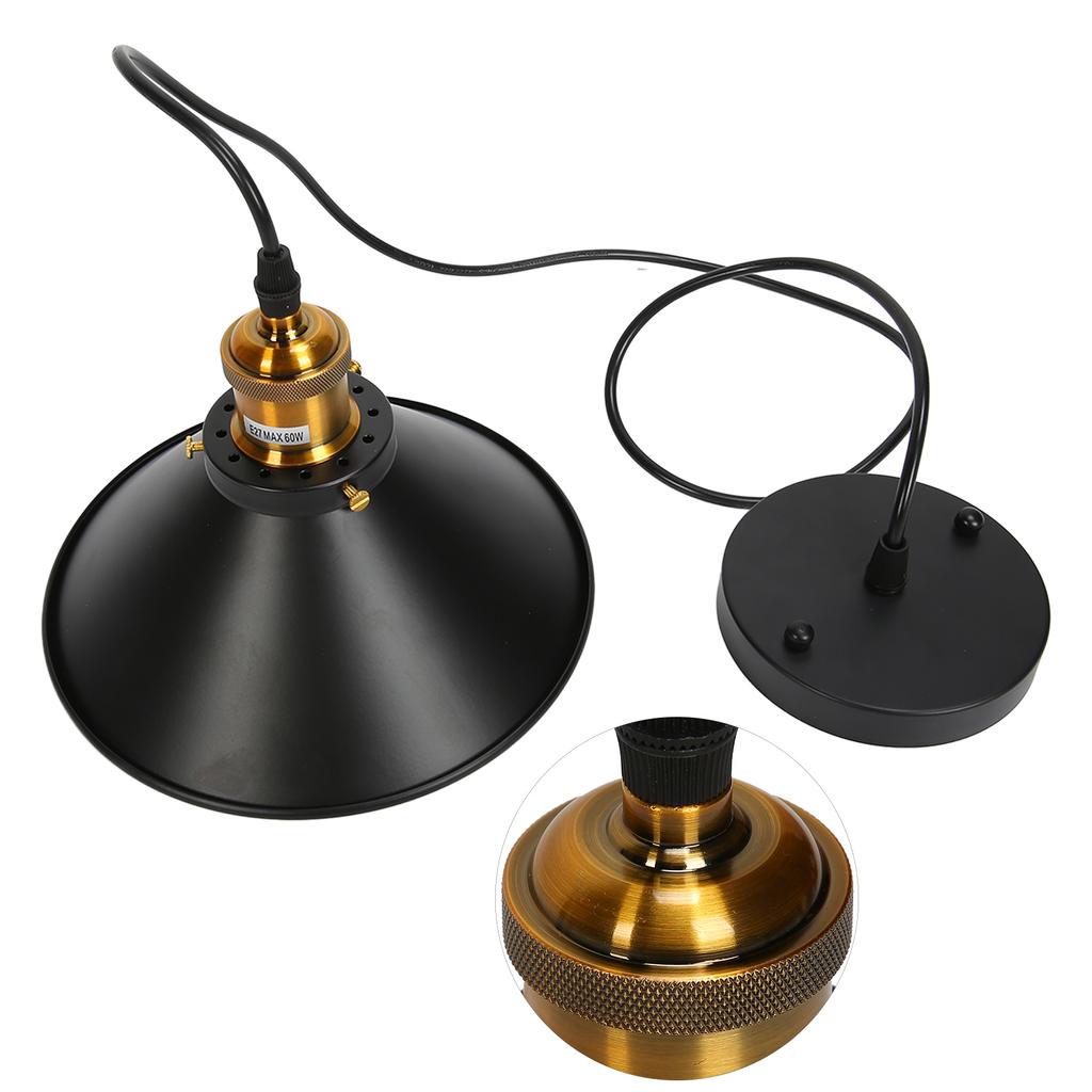 Wrought Iron Ceiling Lamp Simple Retro Industrial Style E27 Black Metal Cage Wrought Iron Hanging