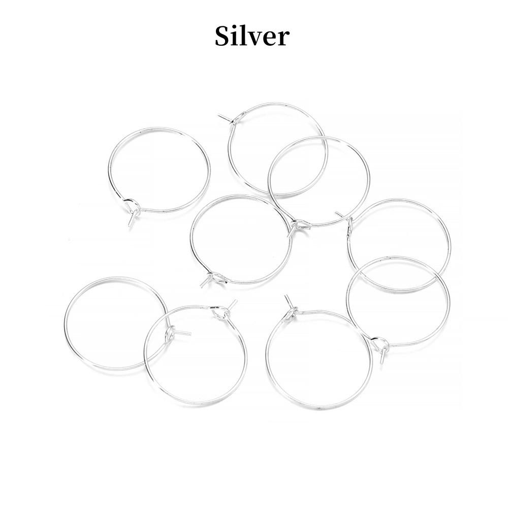 20-50pcs/lot 20 25 30 35 Mm Silver/Gold Hoops Earrings Big Circle Ear Wire Hoops Earrings Wires For DIY Jewelry Making Supplies