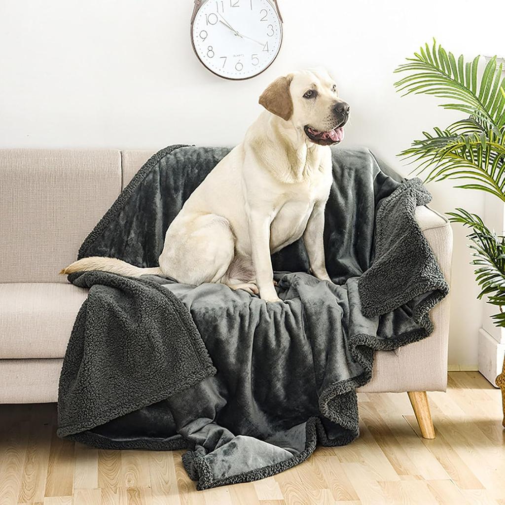 Waterproof Flannel Protective Blanket Bed 145x165cm Black