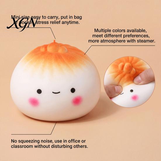 Steamed Bun Stress Toy Cartoon Fidget Relieving Stuffed Squeeze Simulated Dough Ball Dumpling Office Desk Slow Rebound