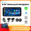 Портативный 6,25-дюймовый GPS-навигатор для мотоцикла Беспроводной Carplay Android Auto IP67 Водонепроницаемый Монитор для мотоцикла Автомобильный видеорегистратор WIFI
