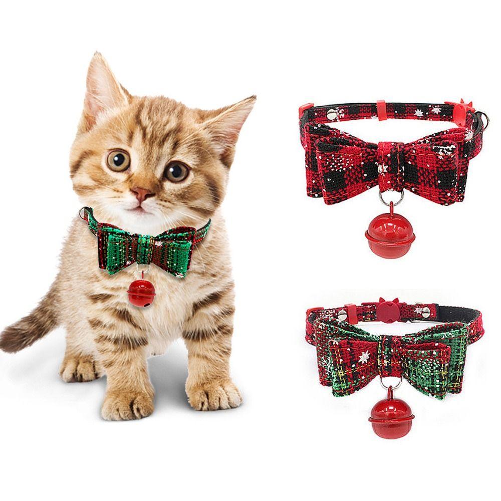 Регулируемый рождественский ошейник-бабочка для собак, снежинок, кошек, рождественский ошейник для собак, щенков, кошек