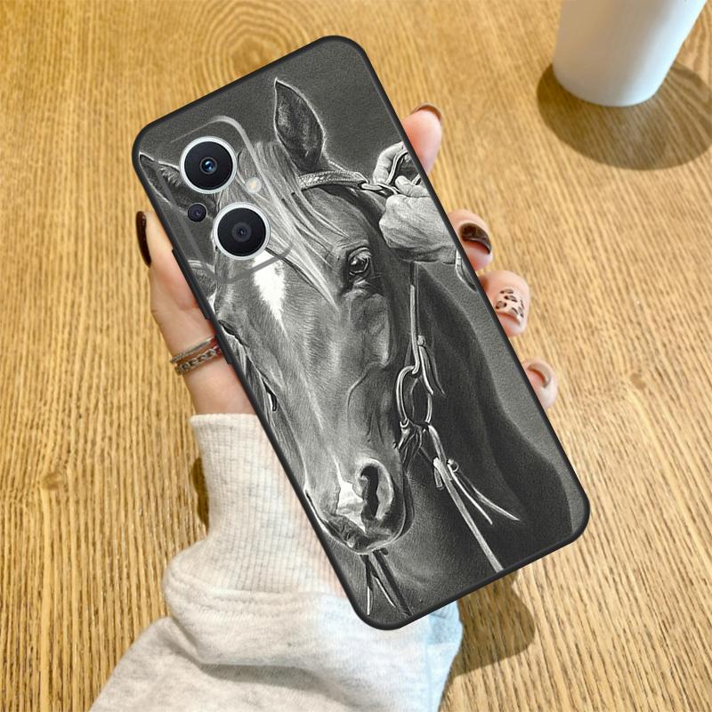 Чехол-эскиз лошади для OPPO Reno 7 8 Lite 14 F 13F 12F 11F 13 12 11 10 Pro Чехол для OPPO Find X9 X8 X6 X5 Pro