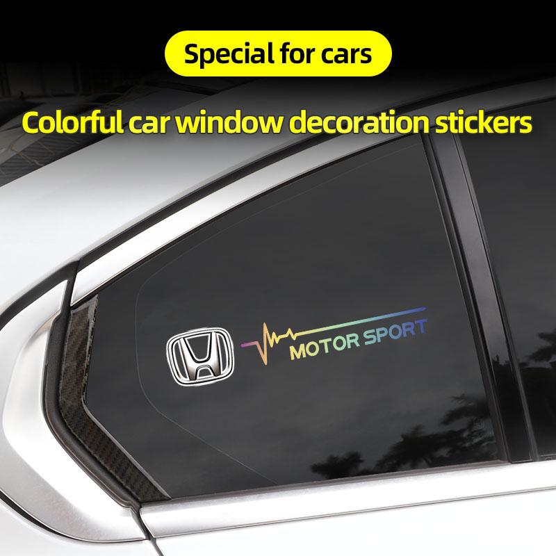 ABO2 2Pcs Car Window Sticker Auto Glass Decoration Stickers For Honda Civic Accord Fit Jazz Pilot CRV Odyssey Passport City Shuttle