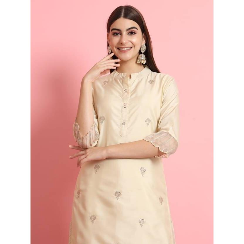 Women Designer Silk Blend Kurta Pant Dupatta Set Party Wear Top Tunic Kurti SC-2121