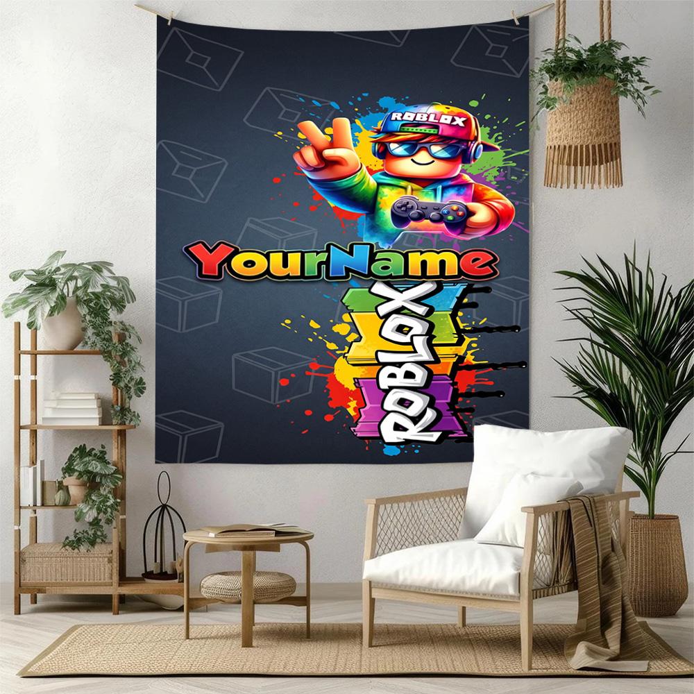 Roblox Custom Your Name Wall Decor Tapestry Art For Pet Memorial Birthdaywedding Party Backdrop Family Gift