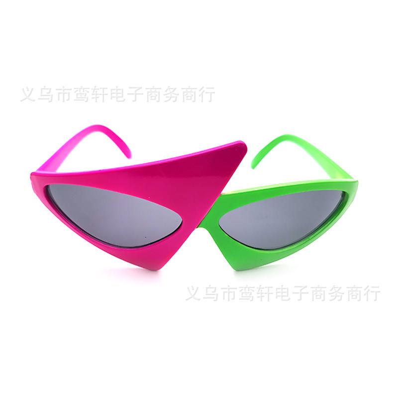Fashion Christmas Triangle Oval Green Rose Contrast Color Roy Purdy Sunglasses Stage Hip Hop Party Glasses UV400 Party Supplies