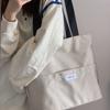 Women Tote Bag Aesthetic Solid Color Students Casual Handbag Shoulder Bag Large Capacity Oxford Reusable Shopping Beach Bag 2022