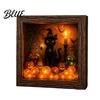 Готический Shadow Box Ночник DIY Подсвечиваемый Хэллоуин Призрак Набор Деревянная Рамка Светодиодный Теплый Свет 3D Картина Набор для Творчества Память с Хрустальным Стеклянным Панелью,