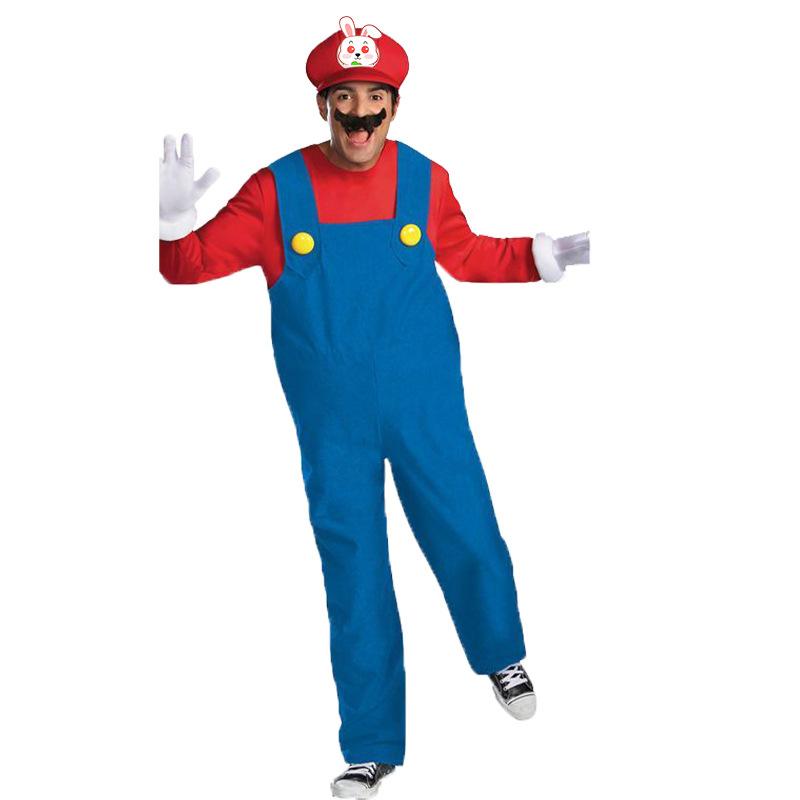 Halloween plumber show clothes children adult plumber brothers COS clothes red and green overalls parent-child set