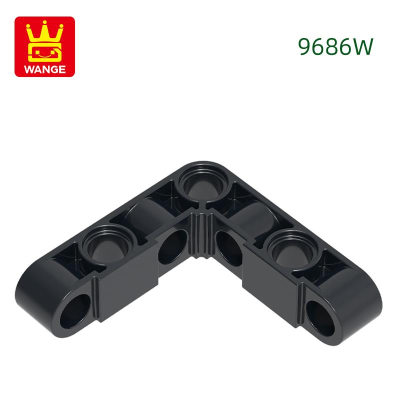 Нетоксичный 58 шт./лот 9686W 1x4 Поворотный блок с прямым углом и 7 отверстиями Цветные аксессуары Moc Совместимые с Кирпичиками Diy Детская игрушка
