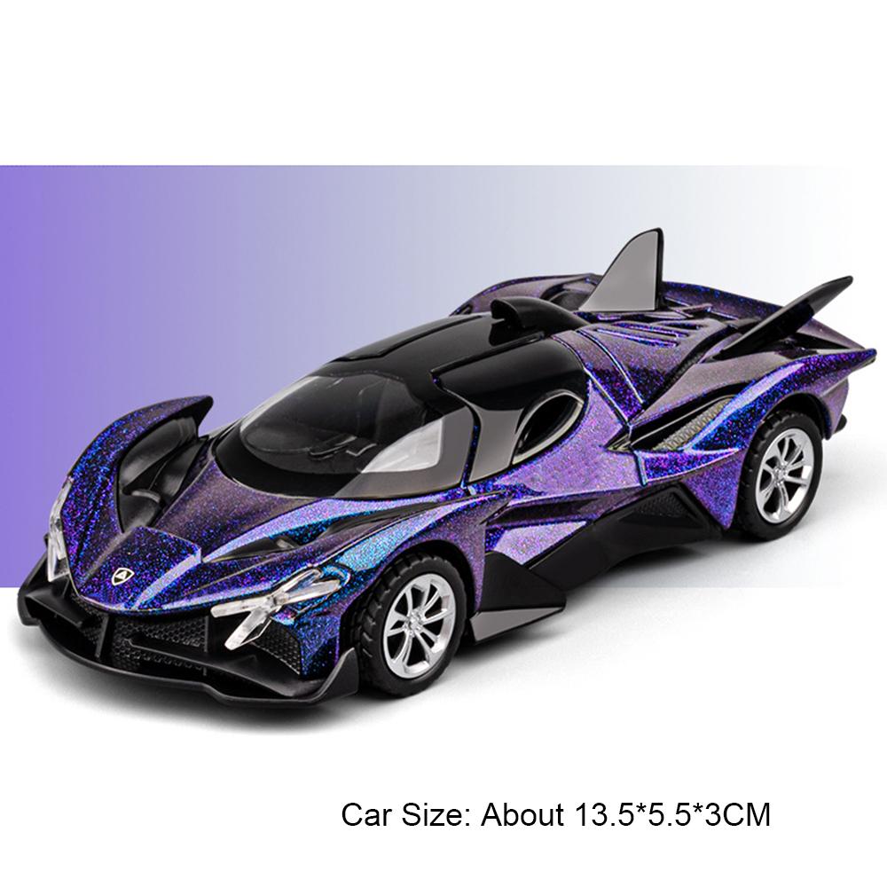 1:36 Scale Apollo EVO AE86 Sports Car Model Toy Music Light Doors Opened Pull Back Miniature Models Boys Hobby Ornaments