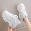 Fashion White Platform Women's Sneakers 2025 Spring Lace-Up Thick Bottom Vulcanize Shoes Woman Pu Leather Breathable Sports Shoes Ladies