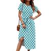 Women's Summer  Casual Floral Print  Round Neck Midi Dress Basic Classic Outdoor Everyday Short Sleeve Loose Dress