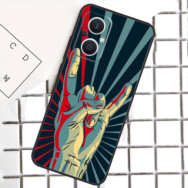 Чехол для телефона Rock Roll Skull для OPPO Reno 13F 13 12 11 14 F 10 Pro 8T 7 8 Lite OPPO Find X9 X6 X5 X8 Pro