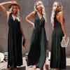 2024 Summer New European and American Women's Clothing Solid Color Sling Elegant Long Dress
