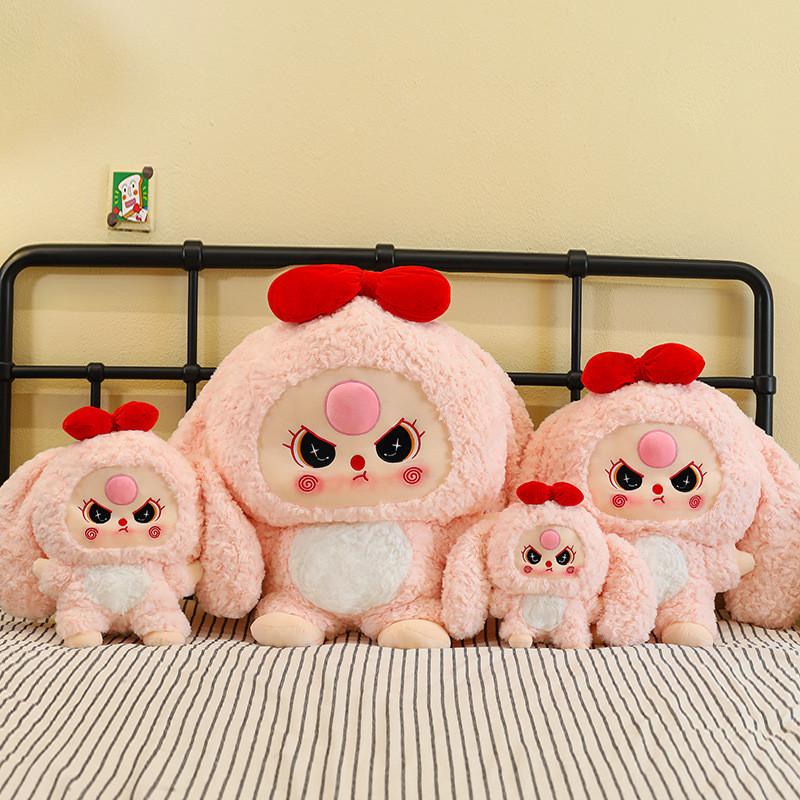 Baby Three Bowknot Rabbit Plush Toy Stuffed Doll Animal Decoration Kids Gift