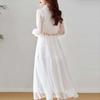 Loose White Maxi Dress for The Beach - Chiffon Sundress with Midriff Coverage