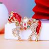 Keychain 2026 Year of Horse Key Chain Shiny Rhinestone Horse Animal Design Keychain Bag Charm Accessory