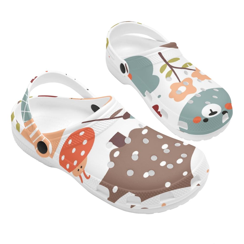 Color Print EVA Clogs Women Men Soft Comfort Slip On Ventilated Garden Shoes Beach Pool Bathroom Home Daily Shoes Home Use