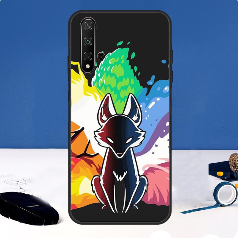Японский чехол-маска лисы Кицунэ для Huawei Nova 12i 7i 8i 11i 12s 11 9 10 SE Y60 Y61 Y70 Y72 Y73 Y90 Y91 P30 P40 Lite