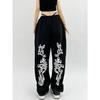 Hip Hop Gothic Black Jogging Sweatpants Oversize Y2K Grunge Kpop Baggy Trousers Harajuku Graphic Wide Leg Sports Pants