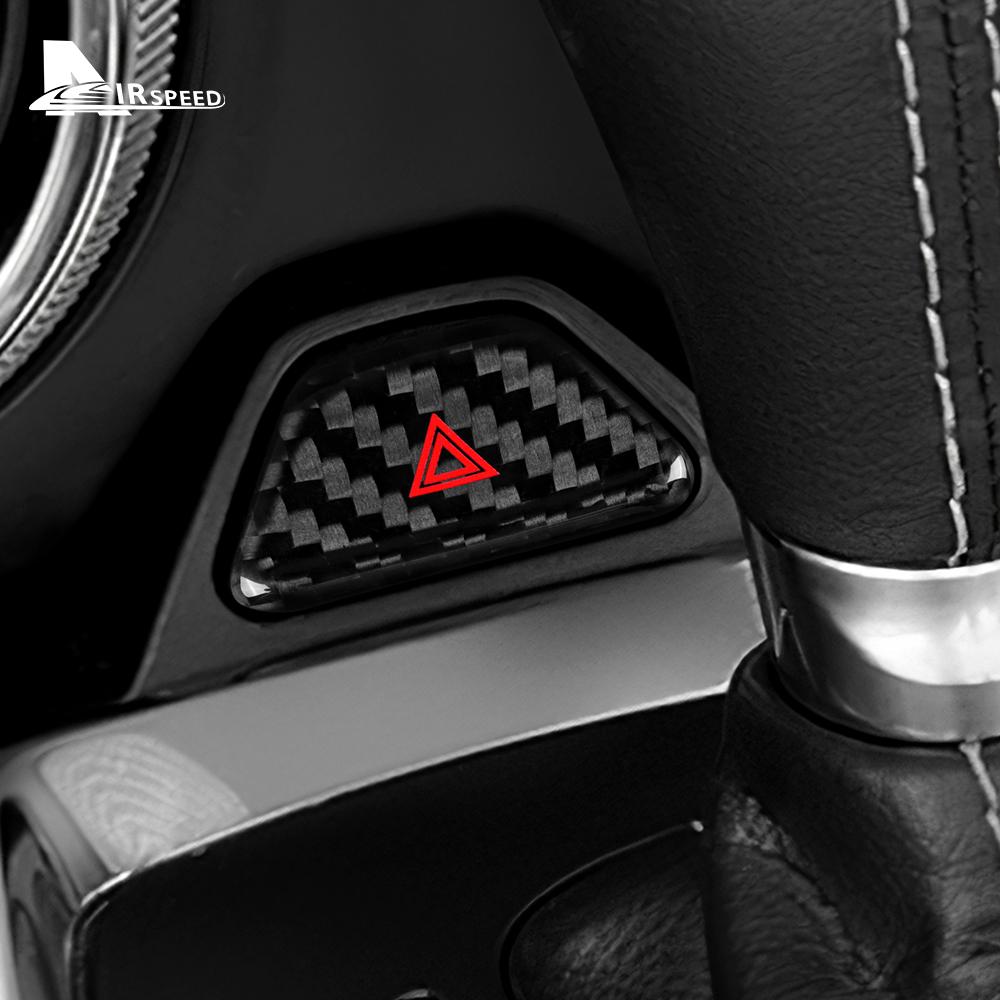 Real Hard Carbon Fiber Sticker For Chevrolet Camaro 2016 2017 2018 2019 2020 2021 2022 2023 Car Warning Light Button Accessories