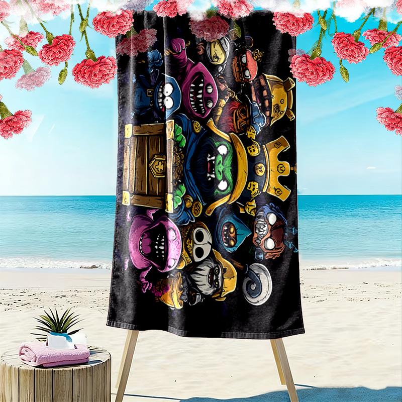 Treasure Monster 2D Flat Print Beach Towel, Large Soft Quick Dry Towel for Beach Camping Swimming.MSTJ0918333