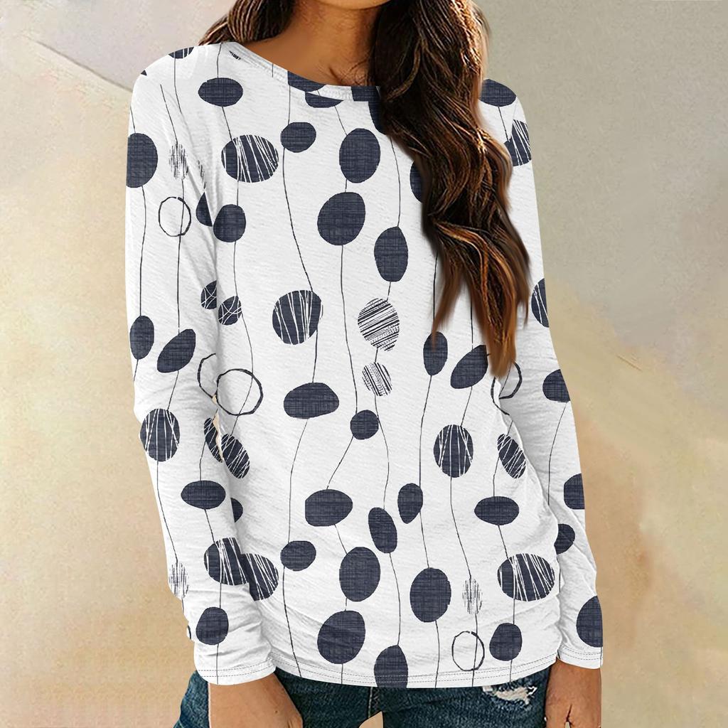 Женские рубашки с длинным рукавом и круглым вырезом, базовая футболка, повседневный топ, осенняя модная туника, облегающие футболки