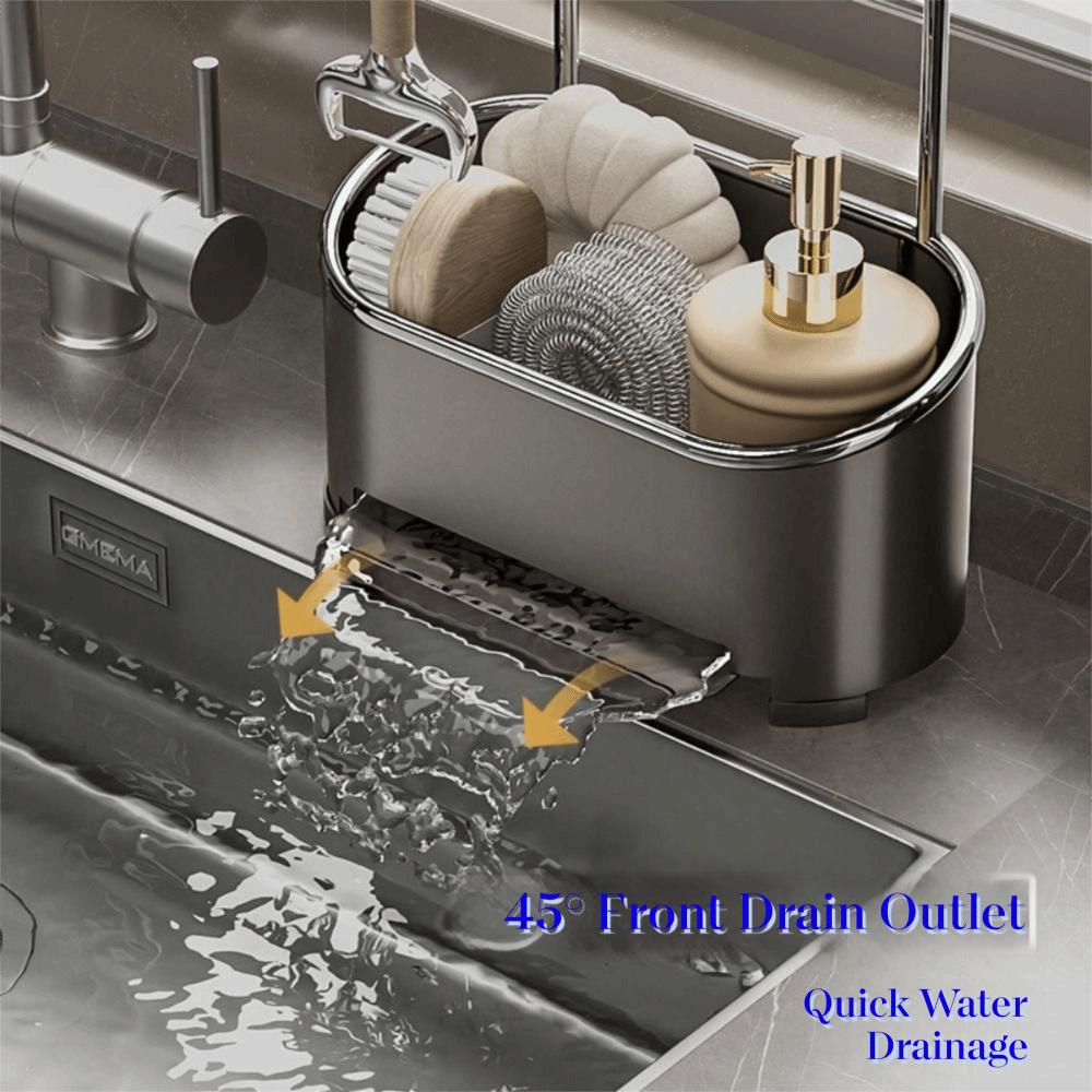 Drainage Base Kitchen Sink Organizer Compact Design Multifunctional Kitchen Rack Cleaning Supplies