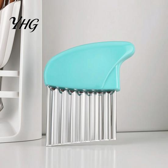 Homemade Fries Cutter Stainless Steel Potato Cutter, Wavy Blade French Fry Slicer, Manual Handheld Vegetable Slicer Energy Saving Chopper for Kitchen