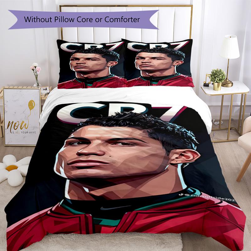Постельное белье Cristiano Ronaldo Дышащий пододеяльник с наволочками Декор для дома Подарок на день рождения