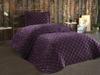 Lima Quilted Bedspread 2pcs, Coverlet 180x240 with Pillowcase, Velvet Fabric, Single Size, Queen Bed, Plum