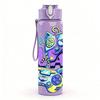 1PC Play Game Color Graffiti Print 750ml Color Plastic Sports Water Bottle Leakproof Flip Straw Lid Suitable for Sports Office Home Use