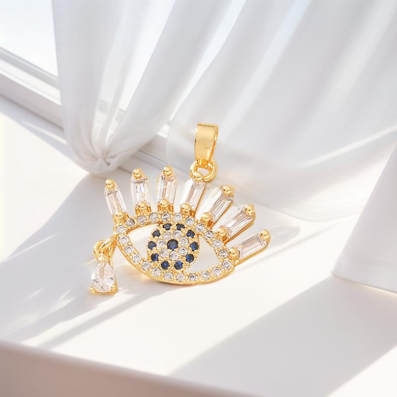 Devil'S Eye Jewelry Chain Pendant Hip Hop Jewelry Copper Gold Plated Zircon Accessories Pendant