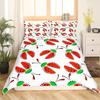 Ladybug Comforter Cover Set Ladybug On Green Leaf Duvet Cover Wild Wildlife Theme Microfiber Bedding Set 3pcs for Kids Teens