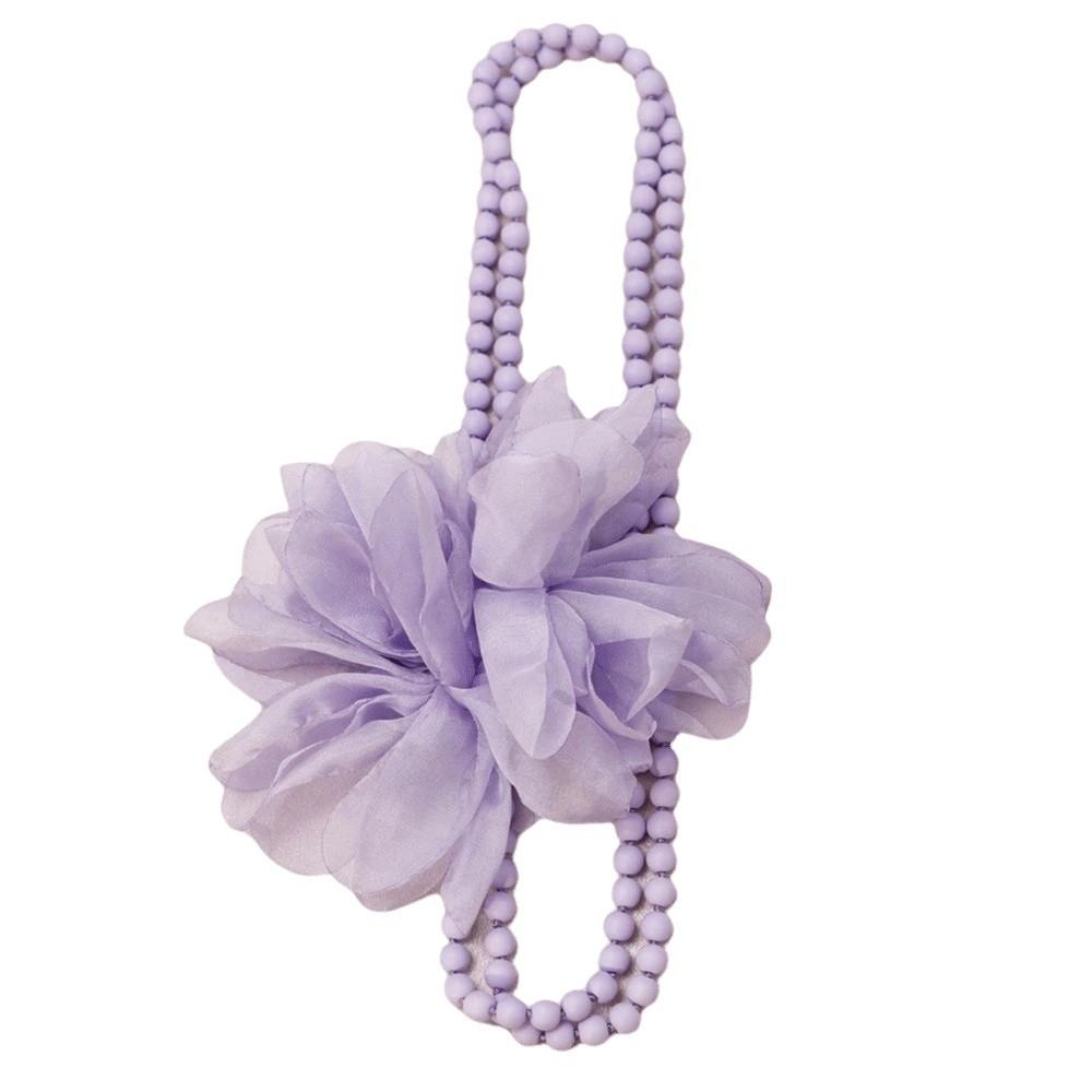 Flower Designing Long Necklace Elegant Style Belly Jewelry Pearls Accent Necklace  Daily Accessory