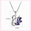 Sace Gems Лебедь моделирование медного сплава фиолетовый красный синий белый циркон женский кулон ожерелье модный подарок