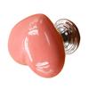 Heart Shape Ceramic Door Knob Drawer Cupboard Wardrobe Furniture Pull Handle (Red, S)