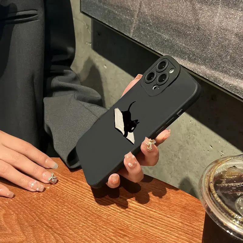 Мультяшный чехол для телефона из силикона с озорным котом для iPhone 16 15 14 13 12 11 Pro Max X XR XS 7 8 Plus SE 2020, ударопрочная задняя крышка