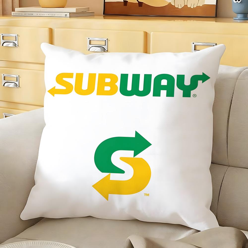 SSubway Cushion Cover Soft Durable Reversible Pillow Cover Home Car MultiScene Daily Comfort Pillowcase