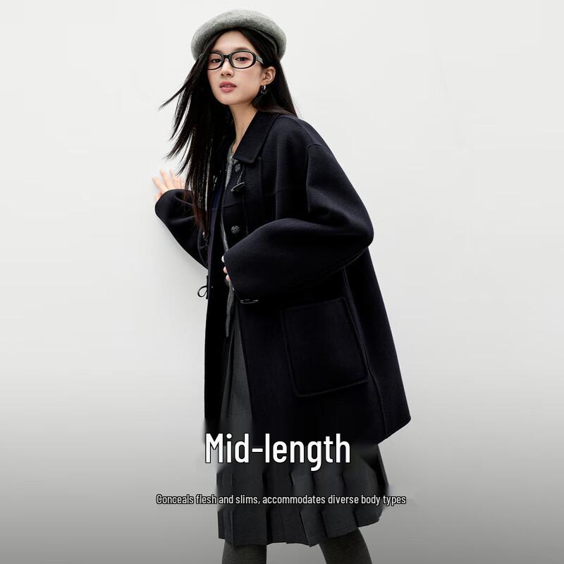 Qiushui Yiren Women's 100% Merino Wool Toggle Coat