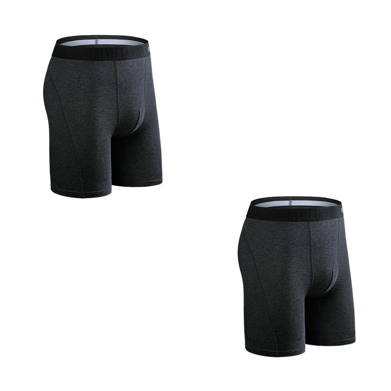 BONITOS 2шт длинные мужские трусы вентилируемые боксеры нижнее белье для мужчин трусы сплошной цвет