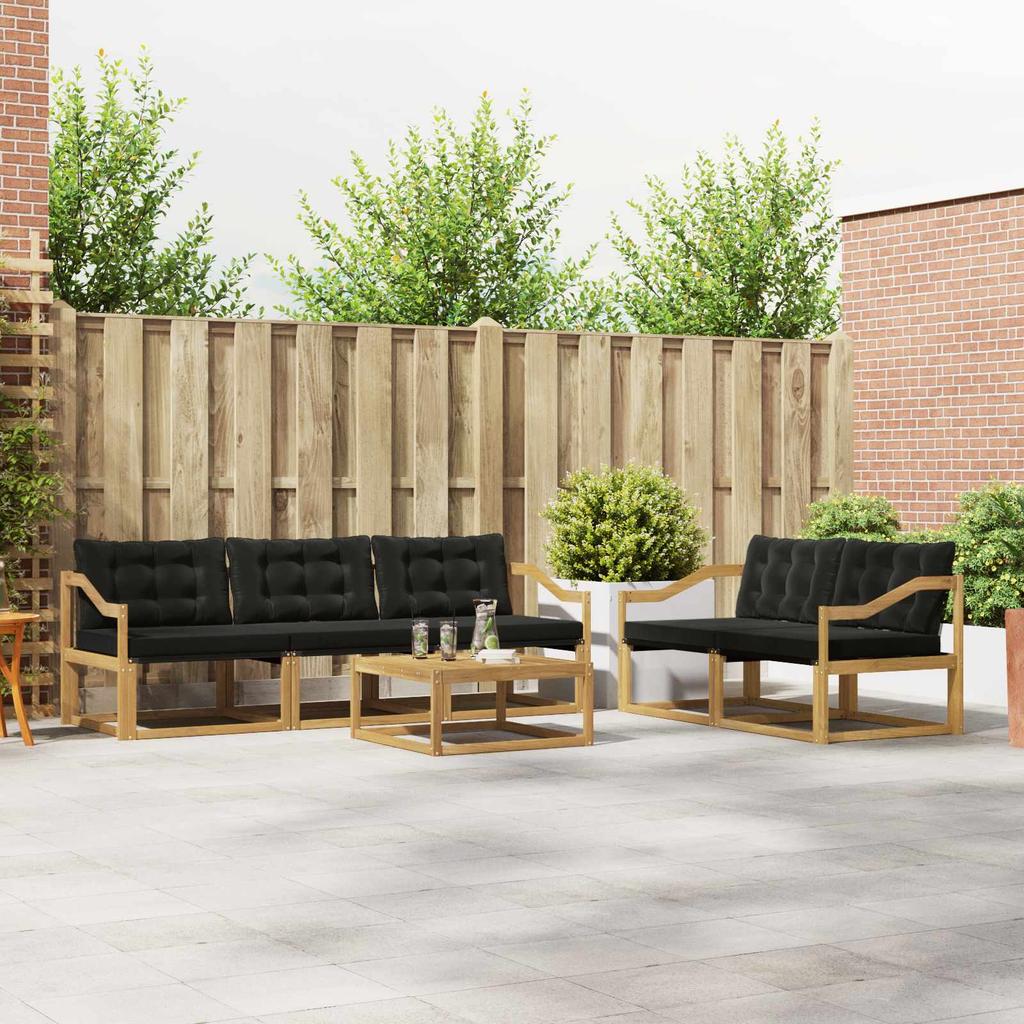 Outdoor Sofa Set 6 pcs White and Black 79 x 79 x 37 cm