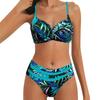 Tummy Control,Swimwear Plus Size Swimwear Plus Size Women Tankini Women'S Botanical Print Sexy Swimsuit Bikini