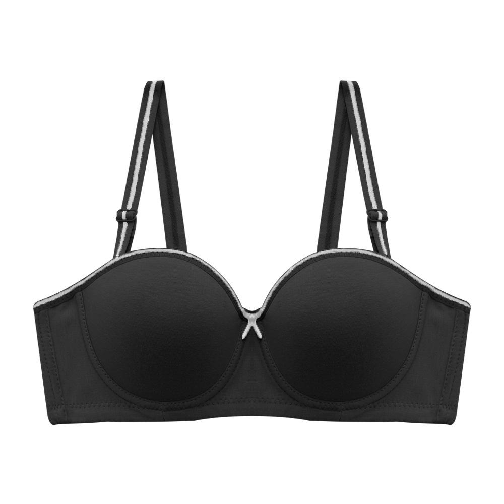 Хлопковый глянцевый тонкий бюстгальтер со сборками со стальным кольцом Нижнее белье Бюстгальтер