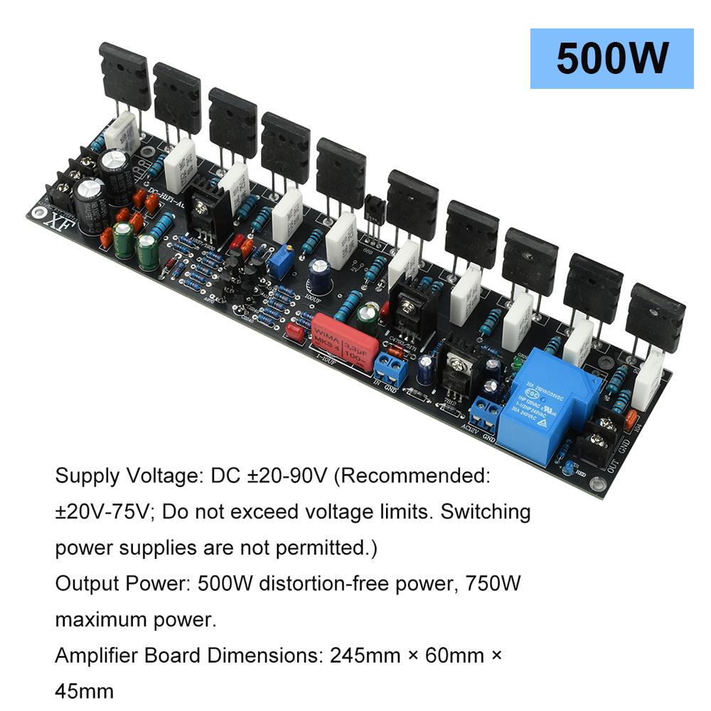 Плата усиления мощности 20В-90В DC 500Вт 400Вт 300Вт 200Вт 1943+5200 Моно HIFI Пара транзисторов Каскад усиления мощности Высокомощная плата аудиоусилителя