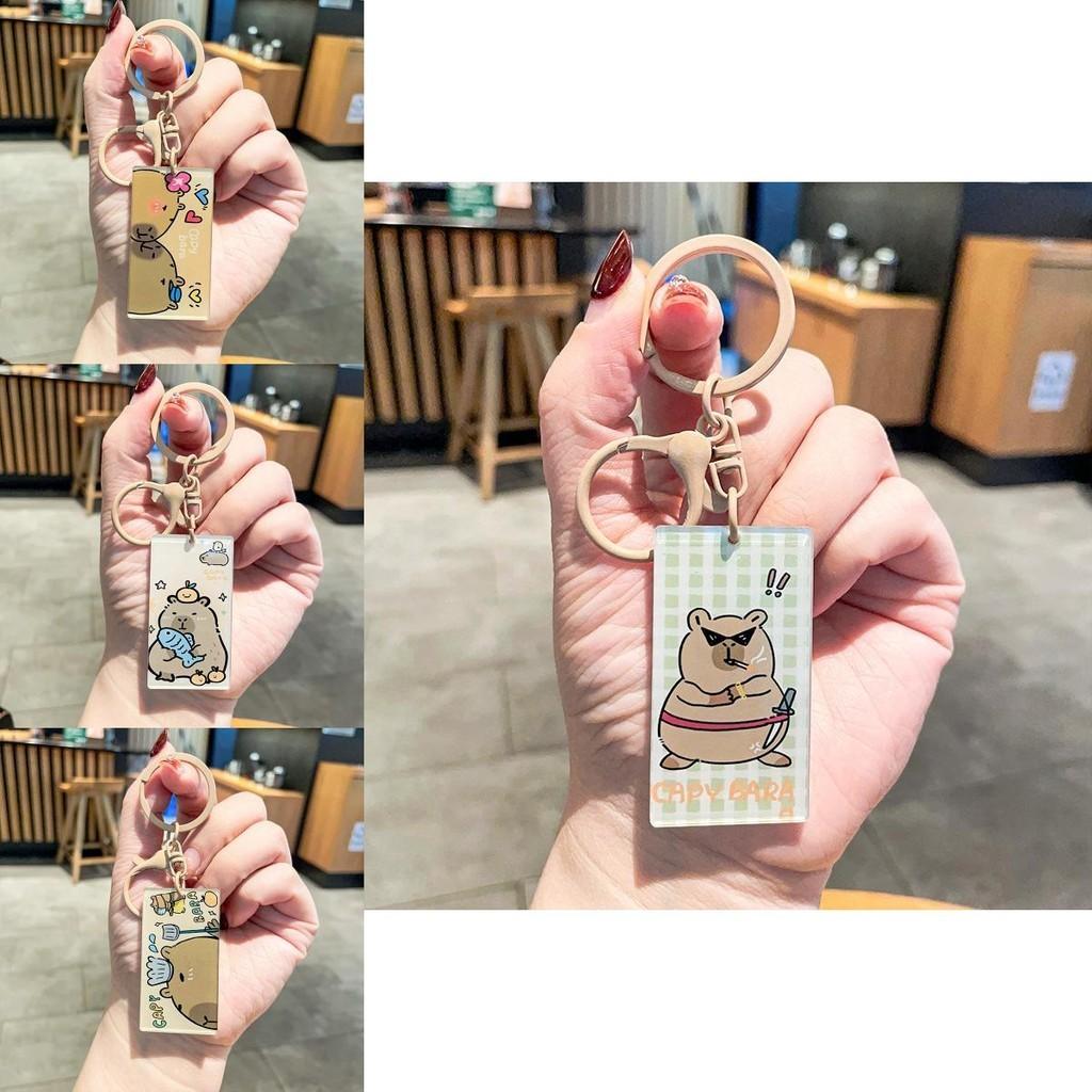 Cute Cartoon Acrylic Keychain Adorable Capybara Design For Backpacks And Bags