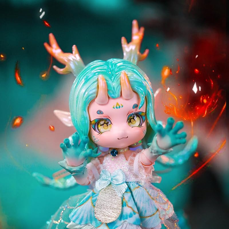 Кукла ICY Fortune Days 14 см bjd - набор кукол серии Beast, изготовлена из ПВХ и АБС, подарок, украшение, сделай сам Отлично подходит для упражнений, коллекции, кукла-девочка (Дракон)