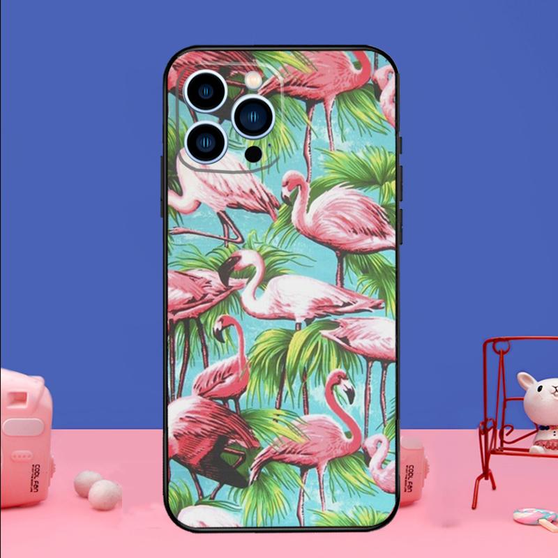 Pink Red Flamingo Phone Case For iPhone 17 16 15 14 13 11 12 Pro Max Plus 13 12 mini 16e 17 Air Bumper Cover
